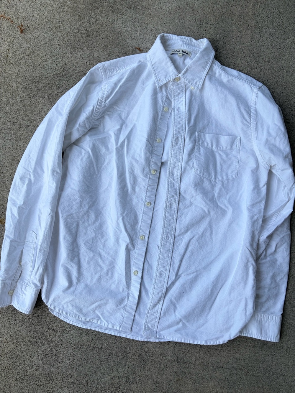 Alex Mill classic white button down shirt long sleeve cotton poplin top